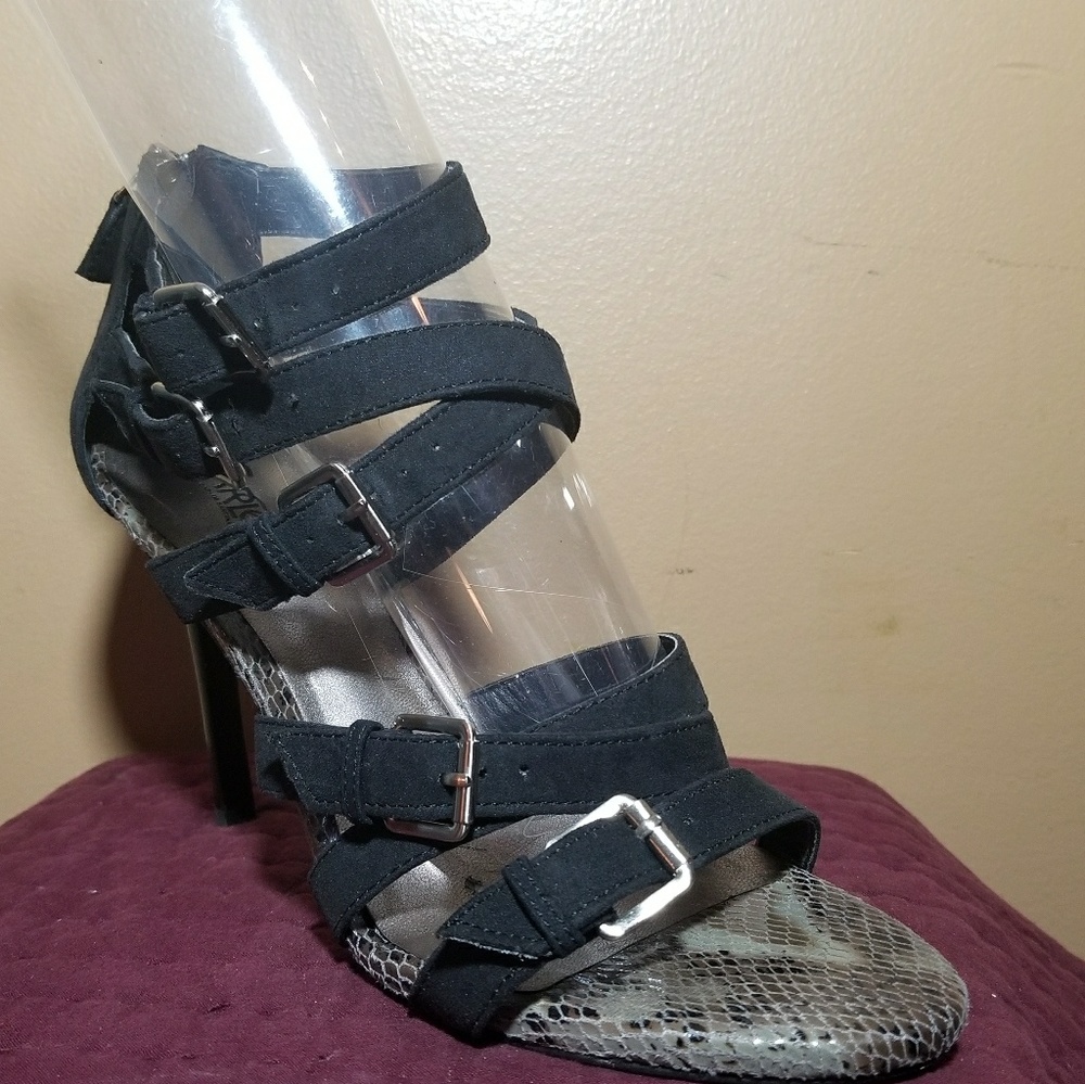 Black suede Carlos heel size 7.5